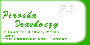 piroska draskoczy business card